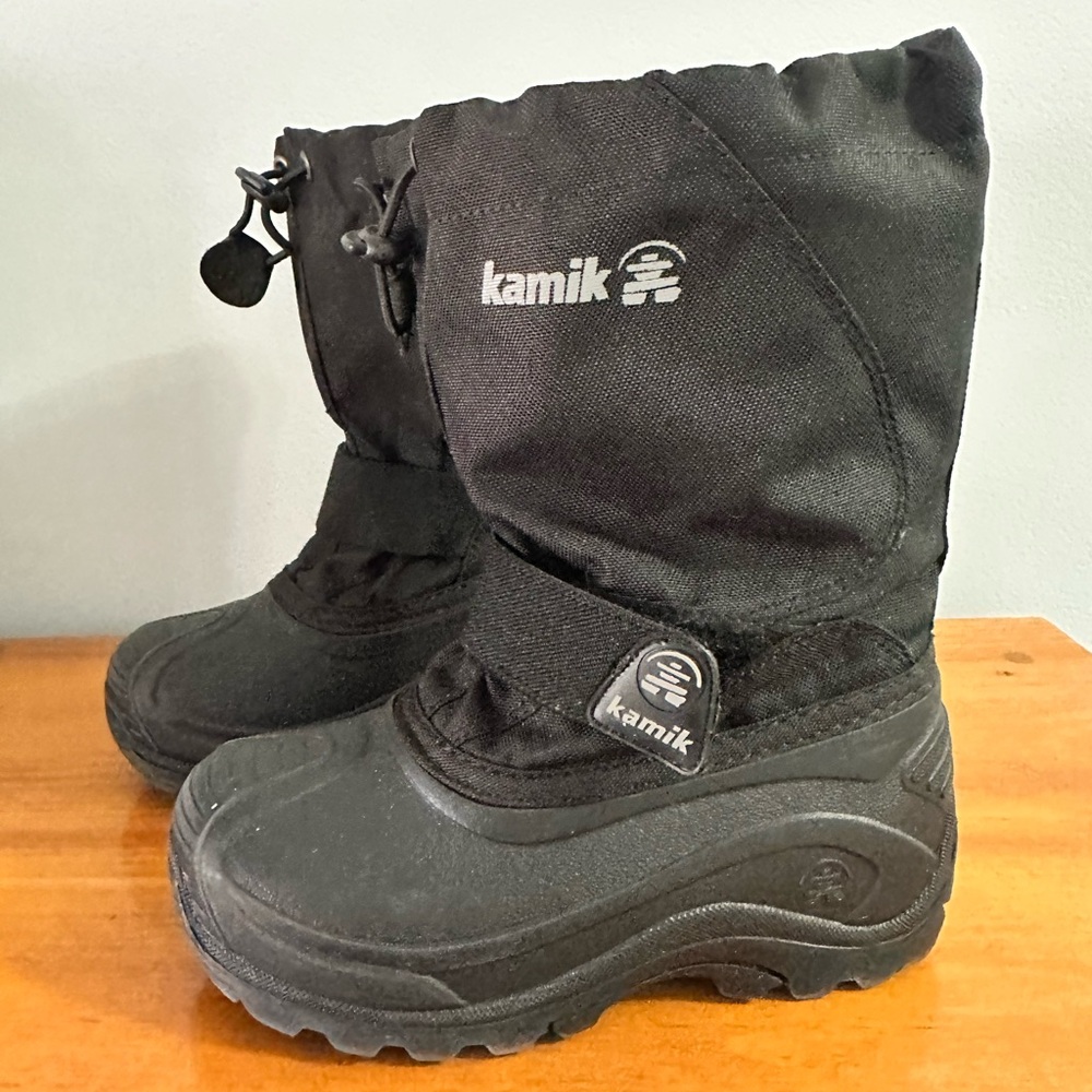 Kamik Black Winter Insulated Snow Boots - Kids 12